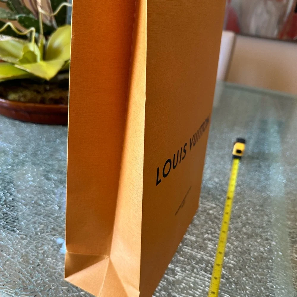 Louis Vuitton Orange Paper Bag. 14 X 10 X 4